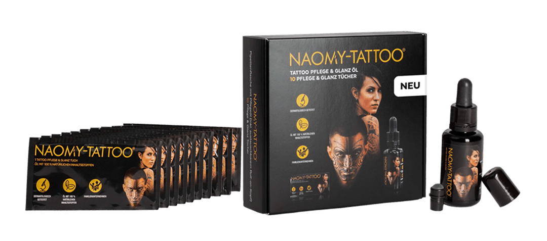 INDOWD | NAOMY-TATTOO Öl inkl. 10 INDOWD | NAOMY-TATTOO Glanz- und Pflegetücher
